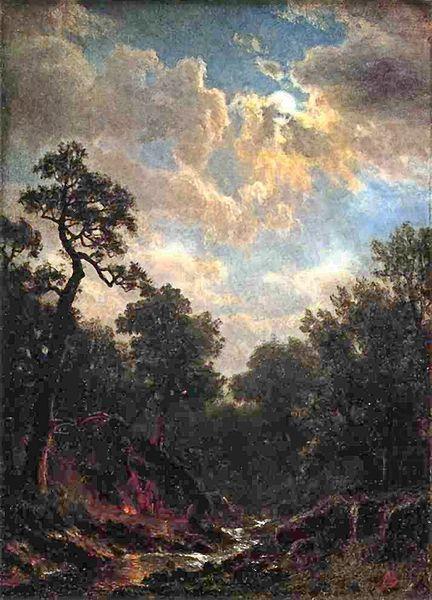 Moonlit_Landscape, Albert Bierstadt